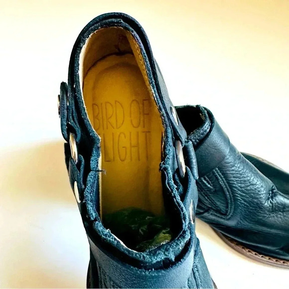 NWOT Anthropologie Birds Of Flight Black Leather Harness Boots - Picture 7 of 8